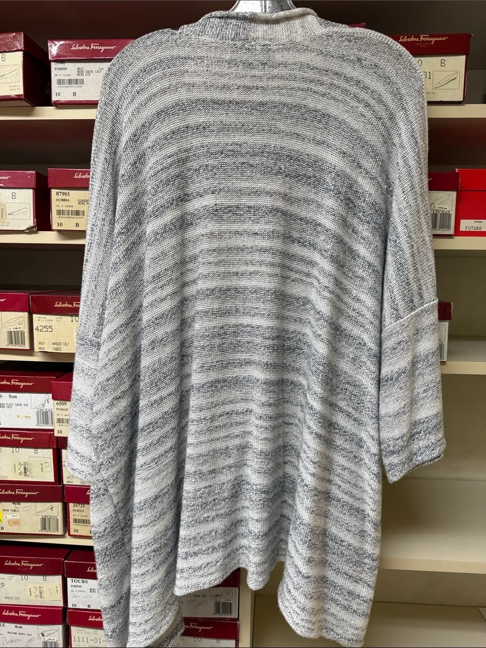 eskandar Heathered Gray Open-Front linen and silk blend Cardigan